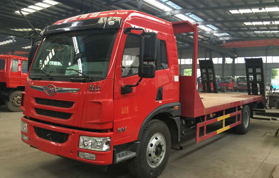 【國六】解放龍V單橋平板，150挖機平板