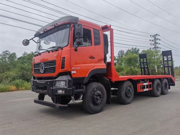國六東風(fēng)天龍前四后八平板運(yùn)輸車,挖機(jī)拖車價(jià)格